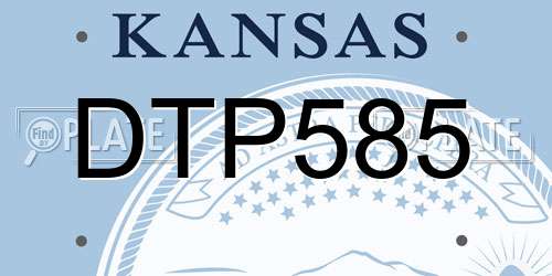DTP585 Kansas License Plate