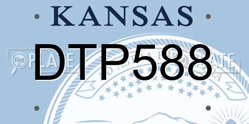 DTP588 Kansas License Plate