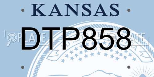 DTP858 Kansas License Plate