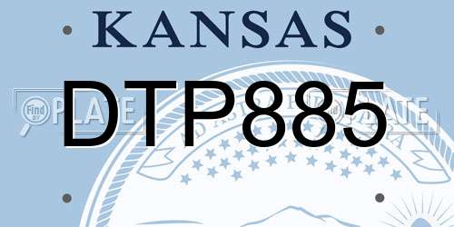 DTP885 Kansas License Plate