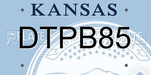 DTPB85 Kansas License Plate