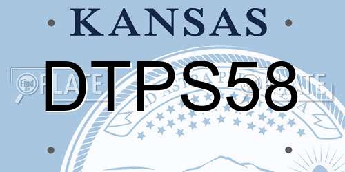 DTPS58 Kansas License Plate