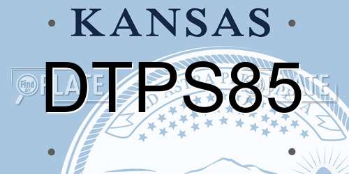 DTPS85 Kansas License Plate