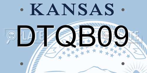 DTQB09 Kansas License Plate