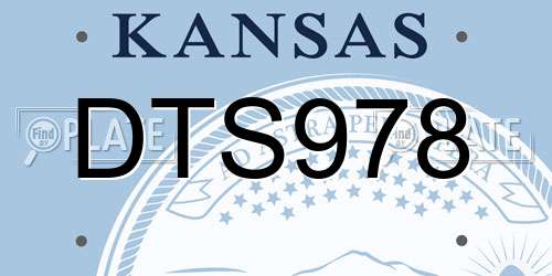 DTS978 Kansas License Plate