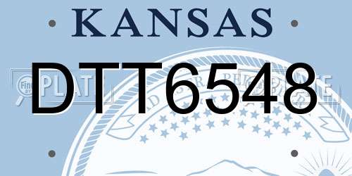 DTT6548 Kansas License Plate