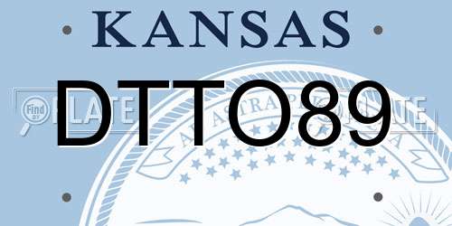 DTTO89 Kansas License Plate