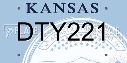 DTY221 Kansas License Plate