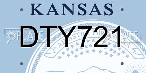 DTY721 Kansas License Plate