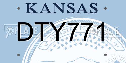 DTY771 Kansas License Plate