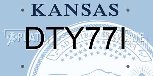 DTY77I Kansas License Plate