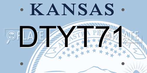 DTYT71 Kansas License Plate