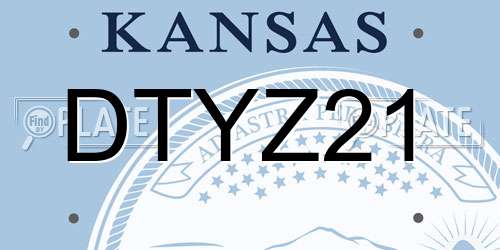 DTYZ21 Kansas License Plate