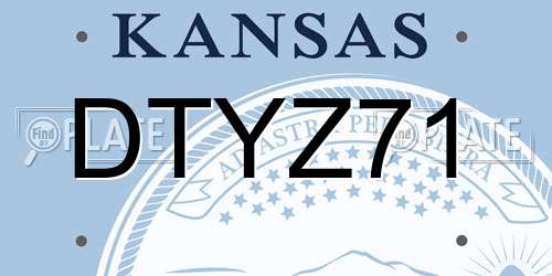 DTYZ71 Kansas License Plate