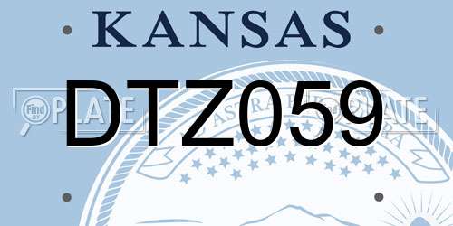 DTZ059 Kansas License Plate