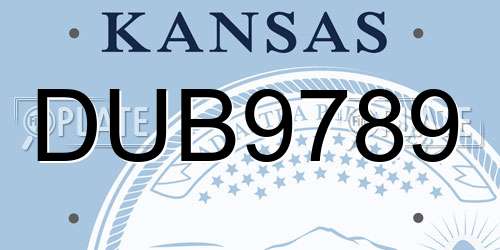 DUB9789 Kansas License Plate
