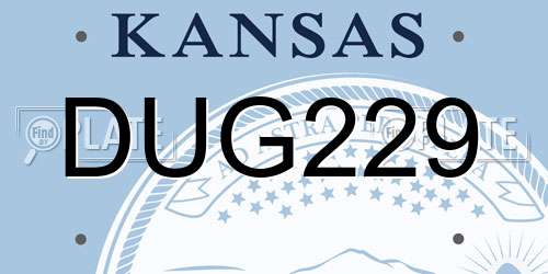 DUG229 Kansas License Plate