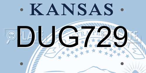 DUG729 Kansas License Plate