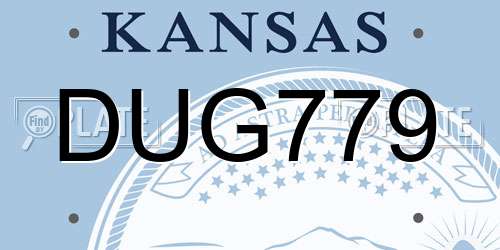 DUG779 Kansas License Plate