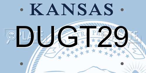 DUGT29 Kansas License Plate