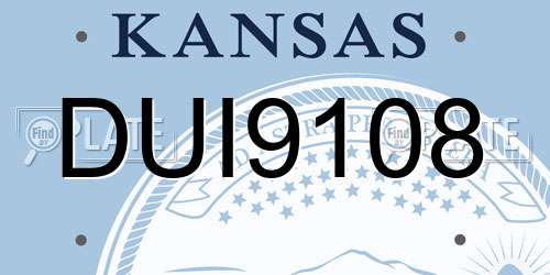 DUI9108 Kansas License Plate