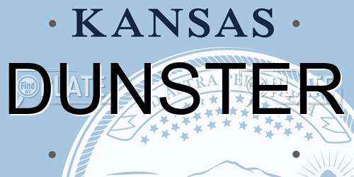 DUNSTER Kansas License Plate