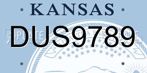 DUS9789 Kansas License Plate