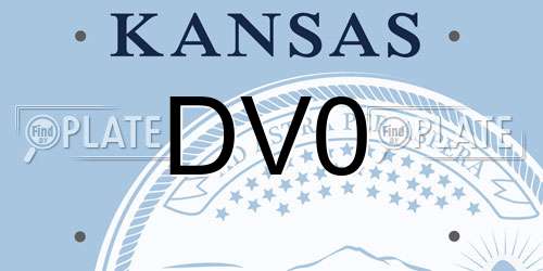 DV0 Kansas License Plate