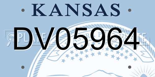 DV05964 Kansas License Plate
