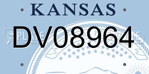 DV08964 Kansas License Plate