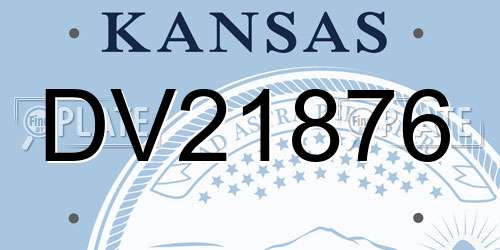 DV21876 Kansas License Plate