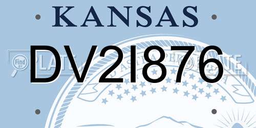 DV2I876 Kansas License Plate