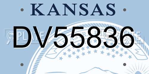 DV55836 Kansas License Plate