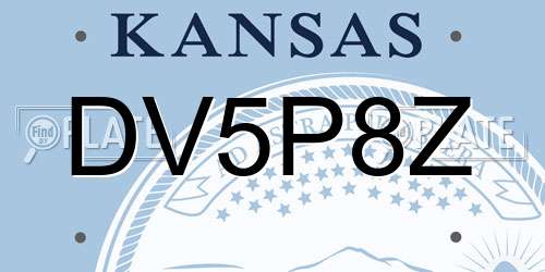 DV5P8Z Kansas License Plate