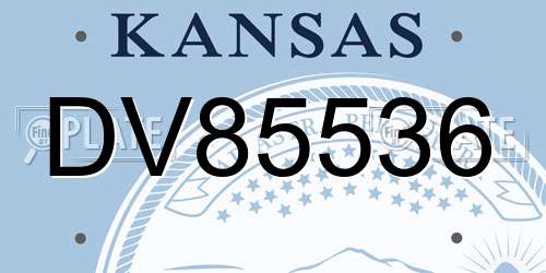 DV85536 Kansas License Plate