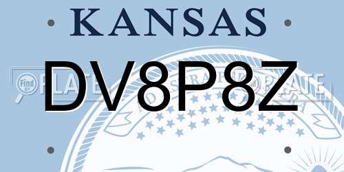 DV8P8Z Kansas License Plate