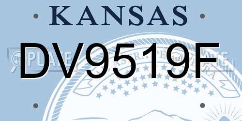 DV9519F Kansas License Plate
