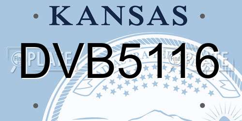 DVB5116 Kansas License Plate