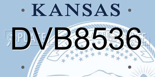 DVB8536 Kansas License Plate