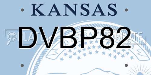 DVBP82 Kansas License Plate