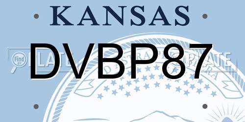DVBP87 Kansas License Plate