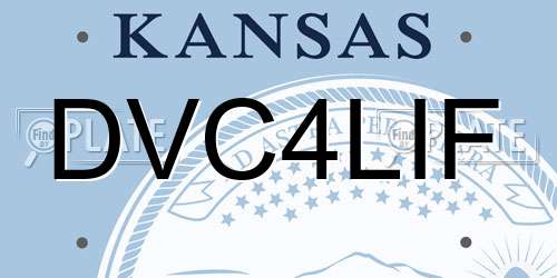 DVC4LIF Kansas License Plate