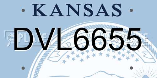 DVL6655 Kansas License Plate