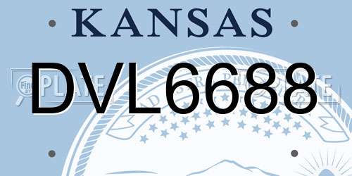 DVL6688 Kansas License Plate