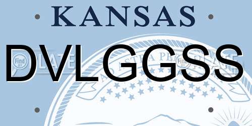 DVLGGSS Kansas License Plate