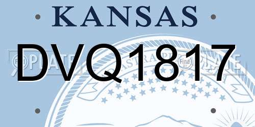 DVQ1817 Kansas License Plate