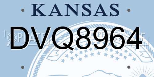 DVQ8964 Kansas License Plate