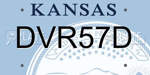 DVR57D Kansas License Plate