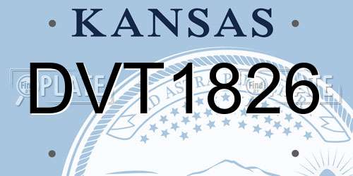 DVT1826 Kansas License Plate