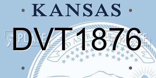 DVT1876 Kansas License Plate